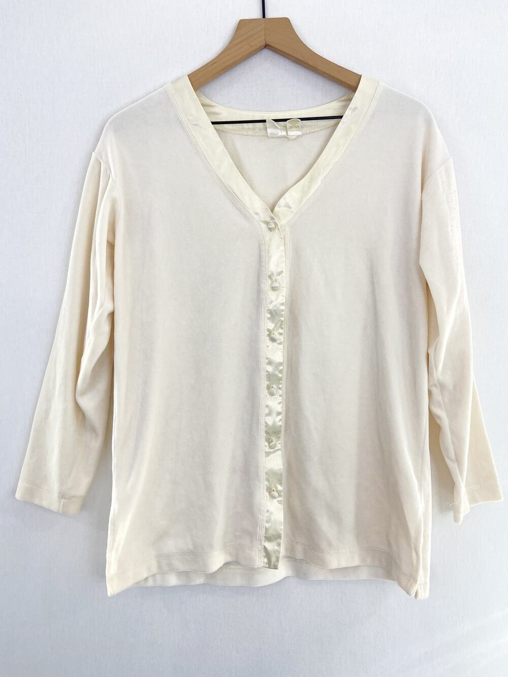 80s Victoria's Secret Pajama Set XS Gold Crown Label Ivory Cream Vintage